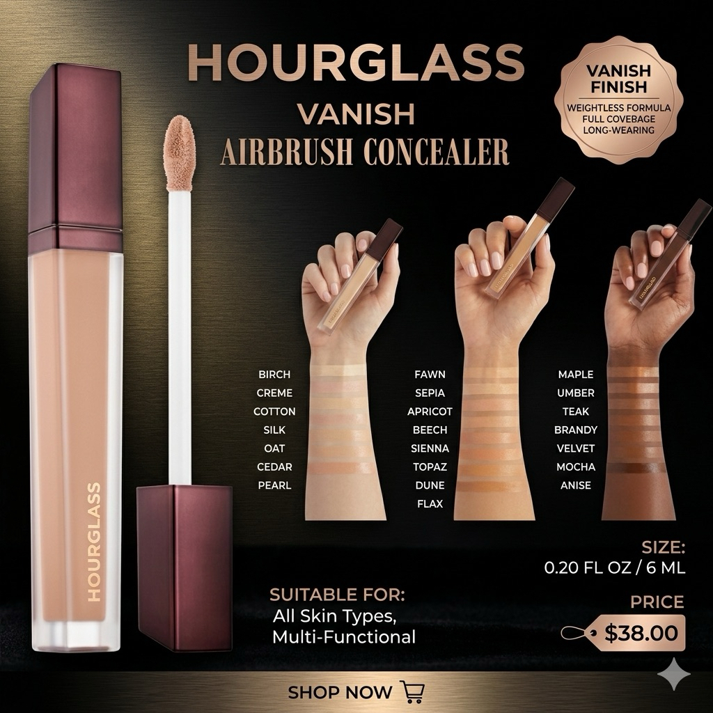 HOURGLASS แท้/พร้อมส่ง ฉลากไทย คอนซิลเลอร์ 2 ขนาด Vanish™ Airbrush Concealer ปกปิดเนียนสวย เป็นธรรมชาติ