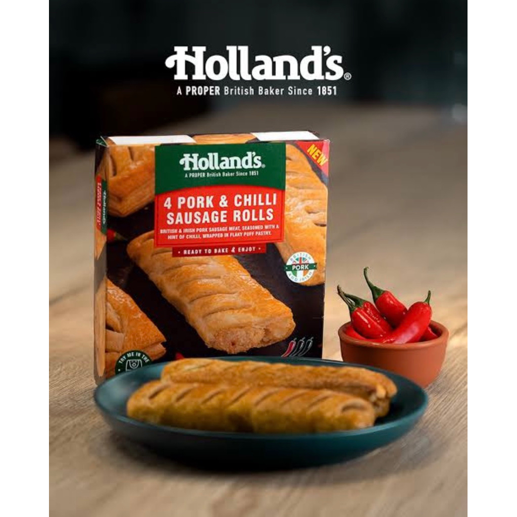 Holland’s 4 Pork & Chilli Sausage Rolls 424g