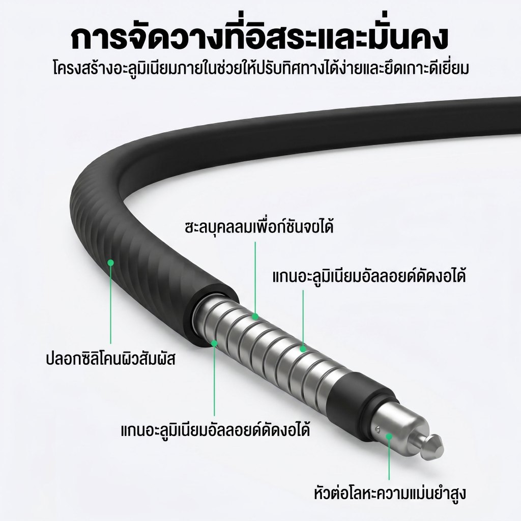 ที่ยึดโทรศัพท์คล้องคอ แม่เหล็ก MagSafe ดัดได้ 360 องศา รูปที่ 7