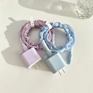 s พร้อมส่งจากไทย ชุดถนอมสายชาร์จ ซิลิโคนสีพื้น สำหรับ ไอโฟน 18w 20 w 35w ตัวถนอมสาย USB 20