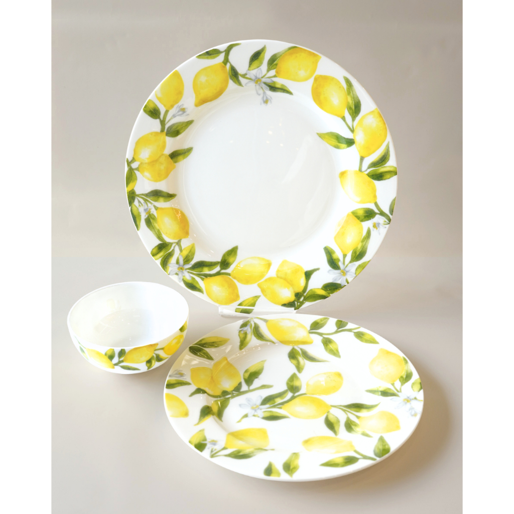 สินค้ามีตำหนิ // Lemon bone china Set of 3