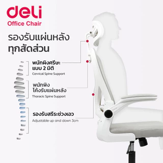 [ฟรีเบาะ]Deli เก้าอี้ออฟฟิศ เก้าอี้สำนักงาน ปรับความสูงได้ ปรับพนักพิงได้ รองรับสรีระ Office Chair