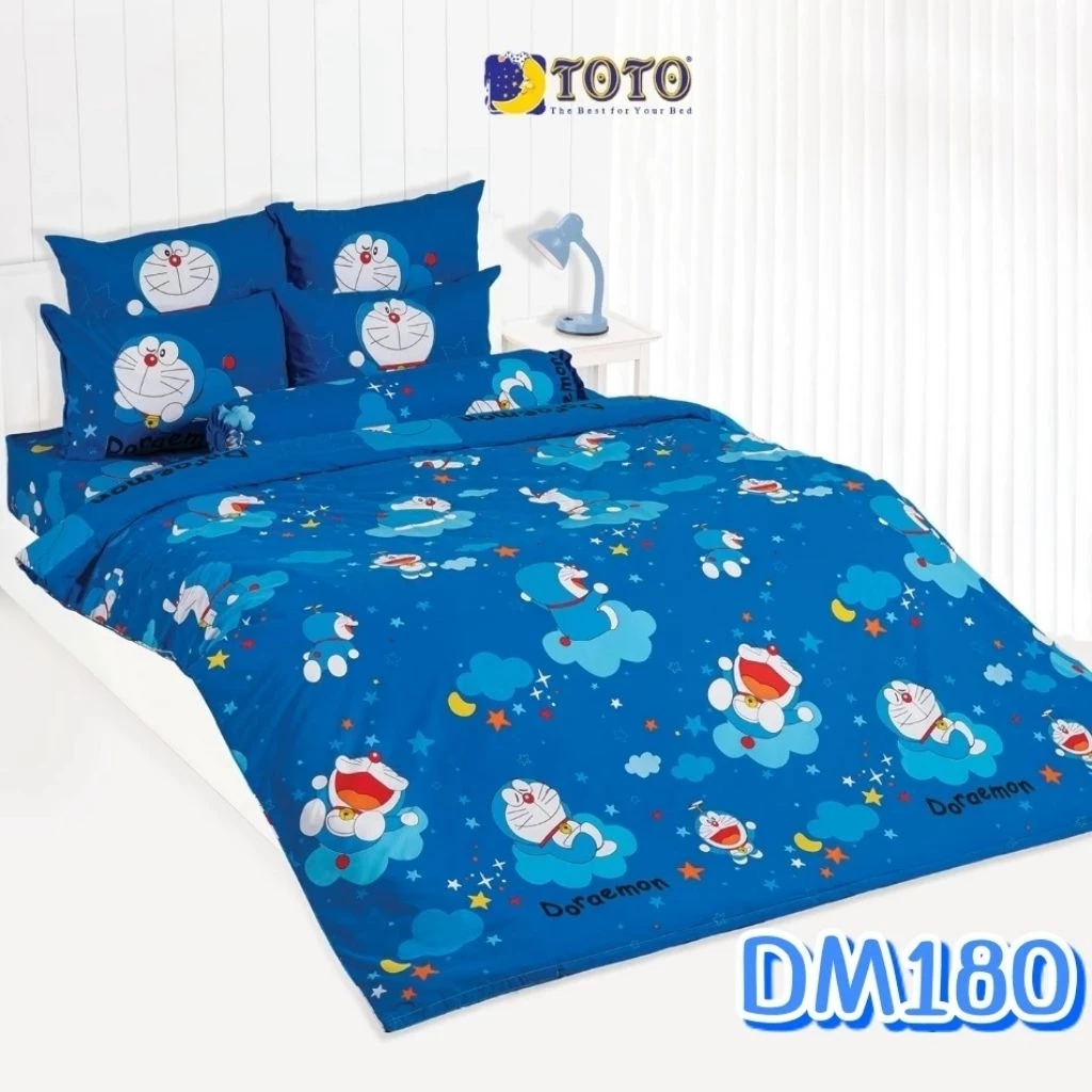 ผ้าปูที่นอนพร้อมผ้าห่มนวม TOTO ลายโดเรม่อน
