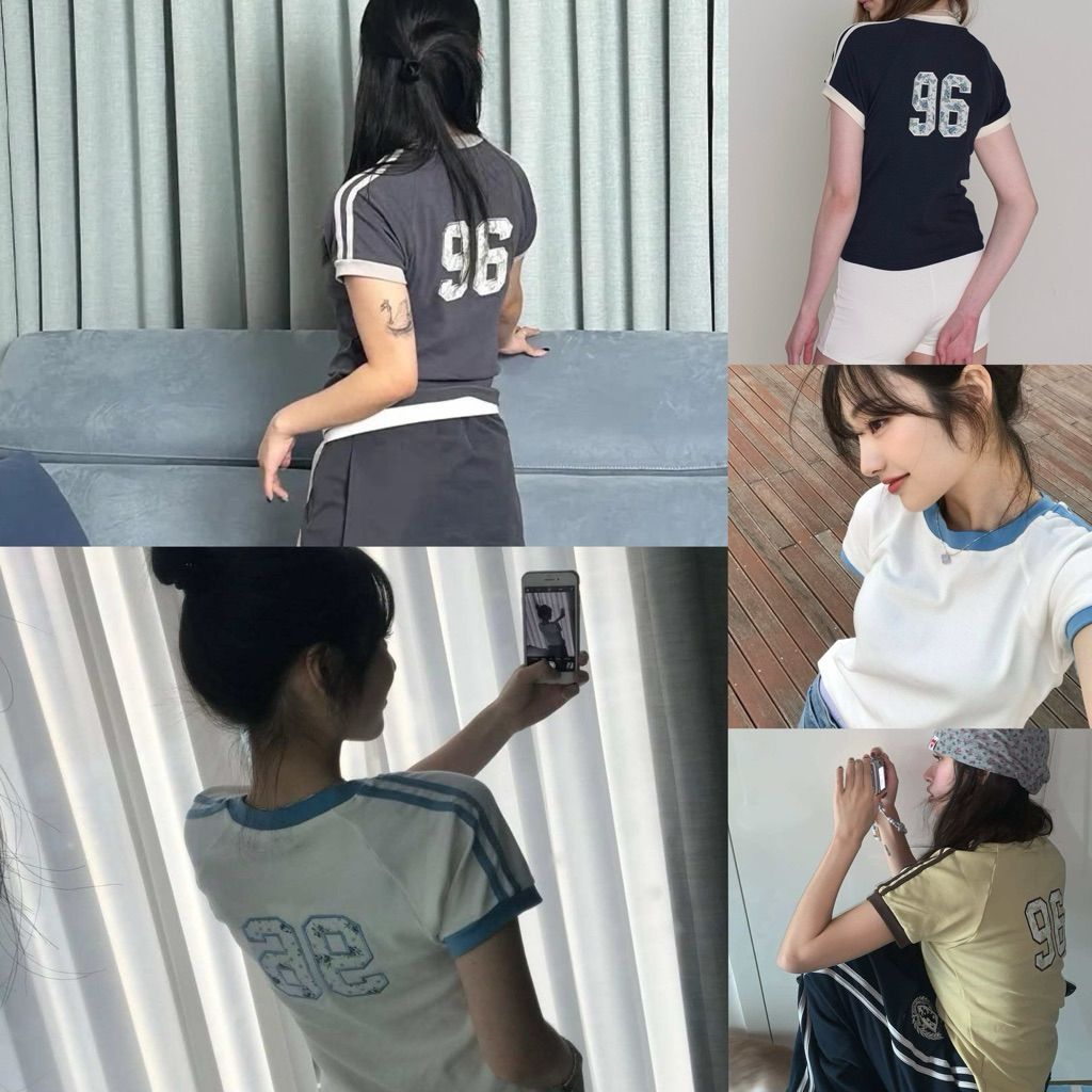 📍พร้อมส่ง📍9215# เสื้อยืดคอกลมแขนสั้น แต่งลายลูกไม้ด้านหลัง เนื้อผ้ายืดหยุ่นได้เยอะ TAG:WG.WE 🇰🇷