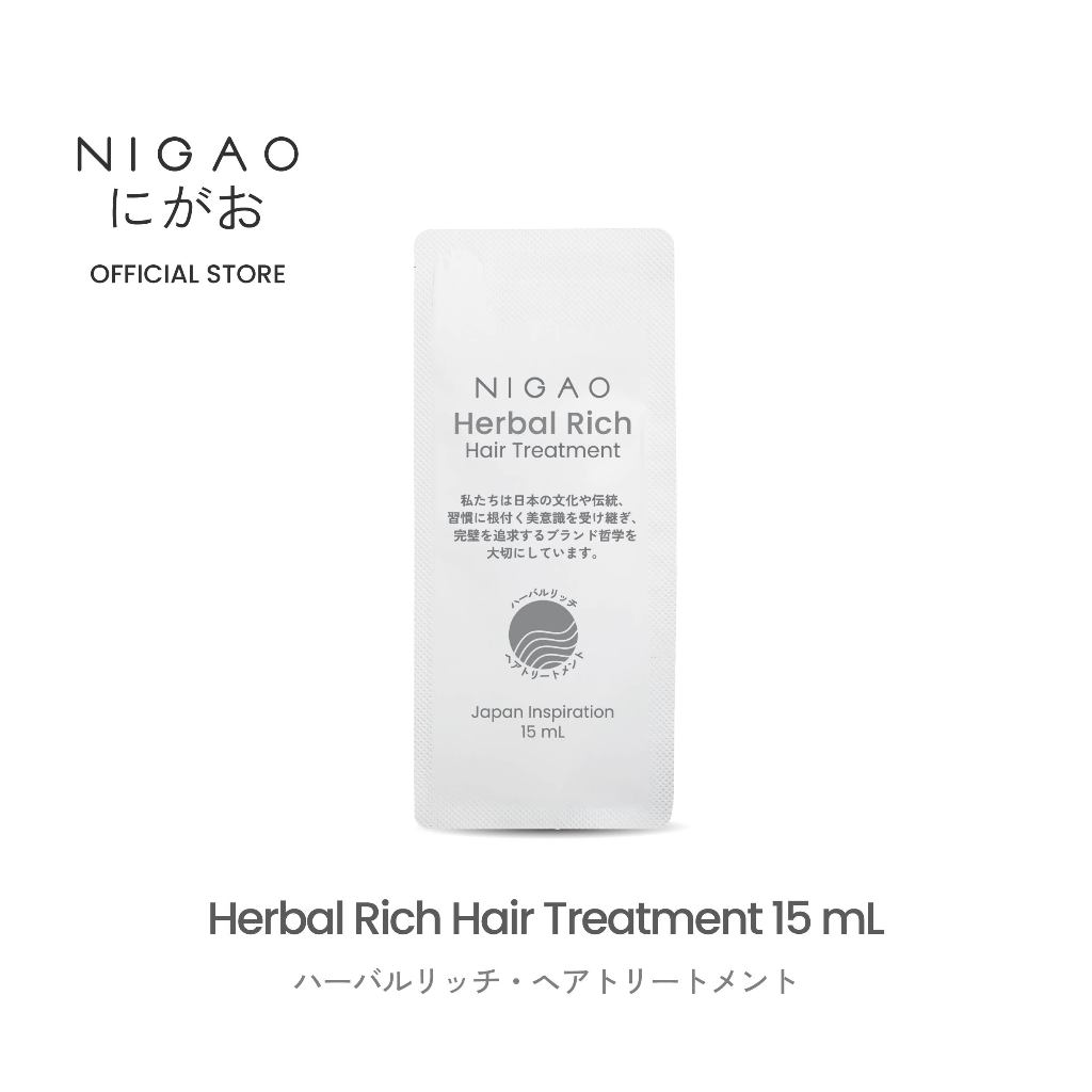 (ขนาดซองเล็ก) NIGAO Herbal Rich Hair Treatment  นิกาโอะ บำรุงผม เพิ่มน้ําหนัก ผมเสีย 15 mL