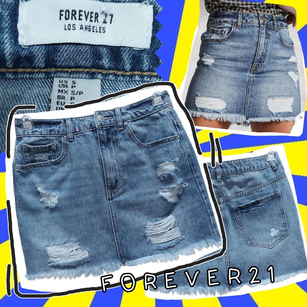 🤖F 0 R E V E R 2 1=กระโปรงยีนส์สั้น