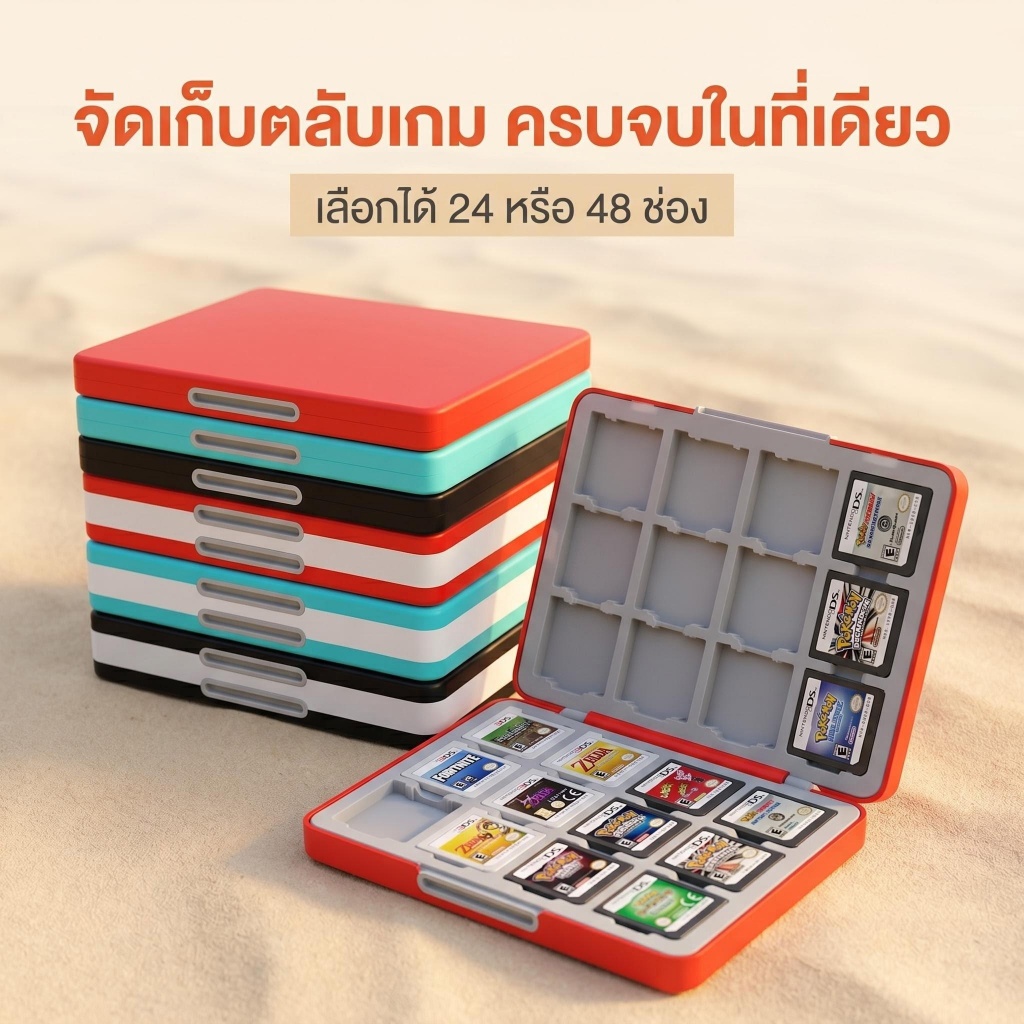 จัดส่งฟรี🔥Nintendo Switch 3DS/NDSกล่องเก็บการ์ดเกม|48 in 1กล่องการ์ดเกมแม่เหล็ก|ป้องกันฝุ่นขัดขวาง