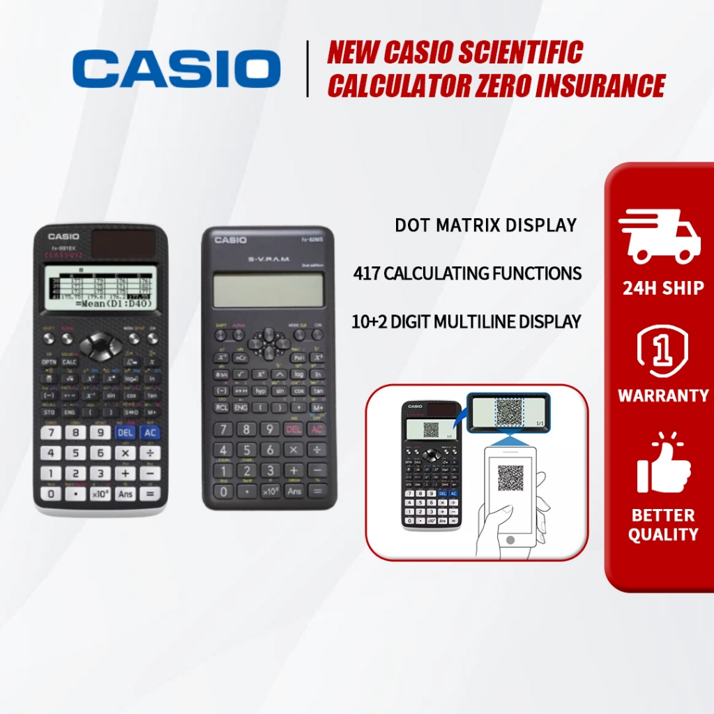 เครื่องคิดเลขวิทยาศาสตร์พลังงานสองทางสำหรับโรงเรียน Casio FX-991EX FX-82MS ClassWiz Series