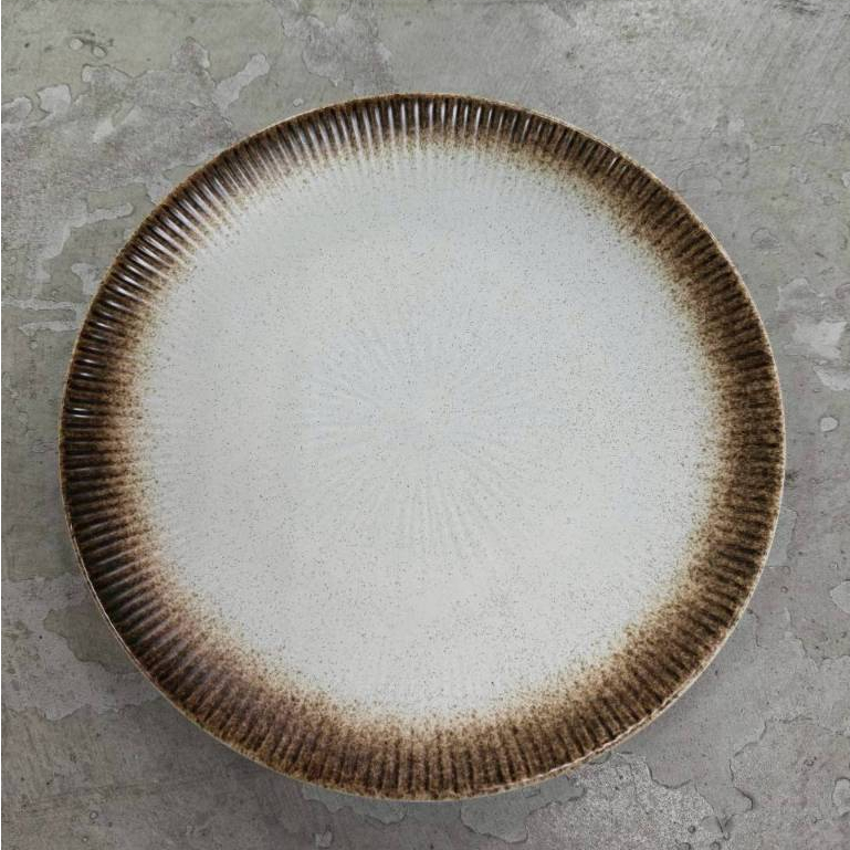 จานยกแบน เซรามิค ขนาด 10.5 นิ้ว จานคาเฟ่ ceramic plate จานขนม จานเค้ก