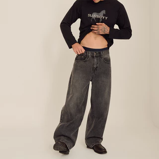 (ส่งด่วน กทม 4 ชม.) SLURBOYY Barrel Jeans กางเกงยีนส์ขากระบอกทรงบอลลูน (P0057)