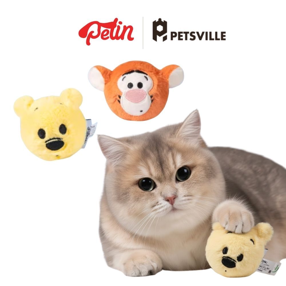 Petsville ของเล่นแมว Winnie the Pooh ลิขสิทธิ์แท้ ตุ๊กตา ลูกบอลแมว แก้เหงา คลายเครียด