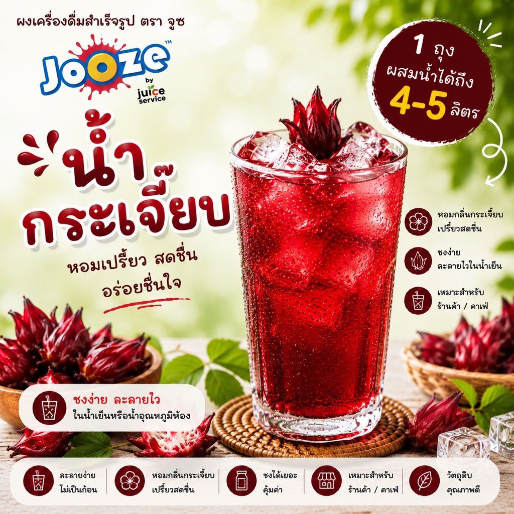 ผงเครื่องดื่มสำเร็จรูป รส กระเจี๊ยบ ตราจูซ ขนาด 500 กรัม