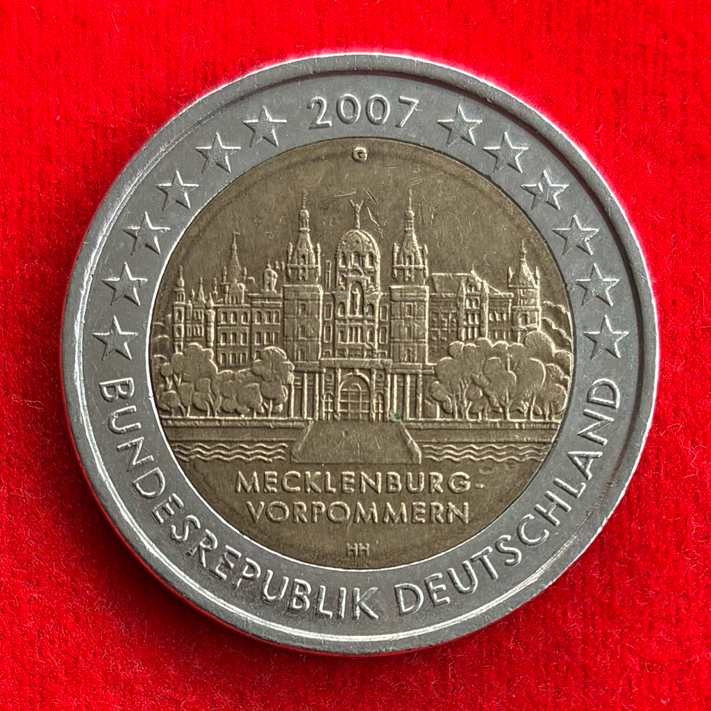 🇩🇪 เหรียญยูโร เยอรมัน Germany 2 euro ปี 2007 Mecklenburg-Vorpommern เหรียญที่ระลึก