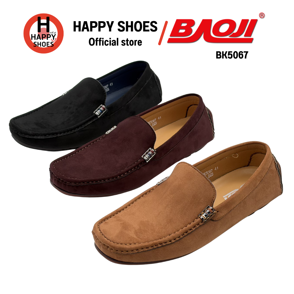 BAOJI บาโอจิ BK5067 รองเท้าโลฟเฟอร์ หนังกลับ เบอร์ 40-45 หนังนุ่ม หล่อเท่