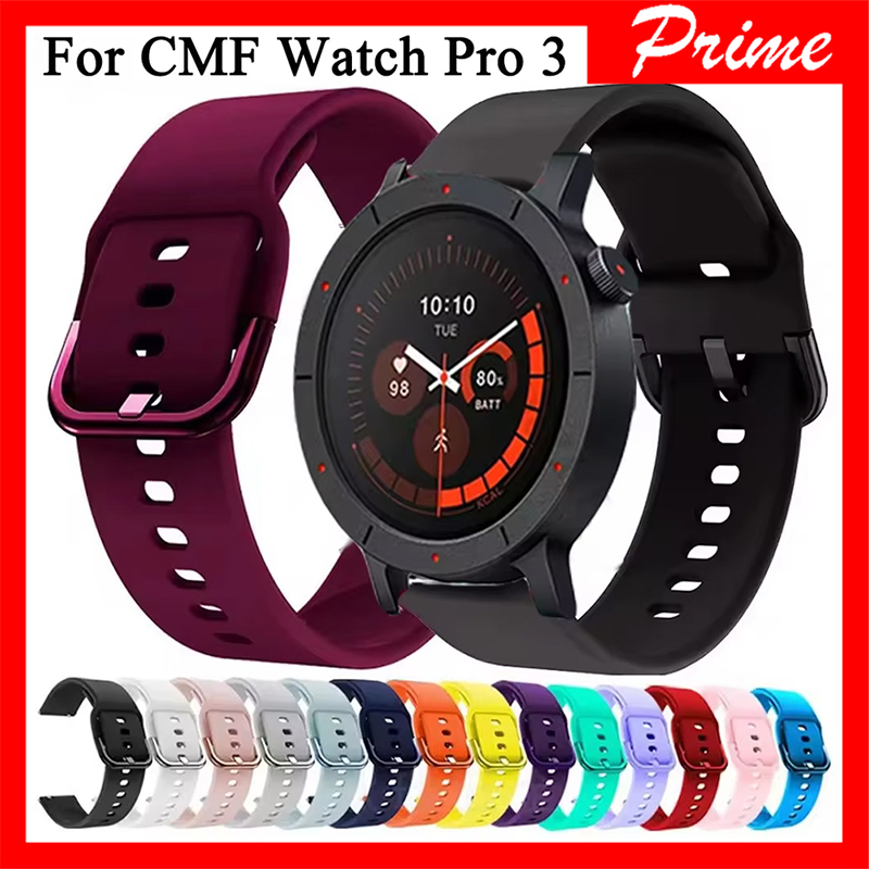 สายสปอร์ตซิลิโคน 22 มม. สำหรับนาฬิกา CMF Watch 3 Pro สายนาฬิกา CMF Watch Pro 2 1 สายข้อมือ
