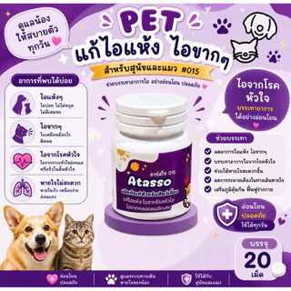 Atusso เสริมอาหารสัตว์เลี้ยง ไอแห้ง ขากๆ (สีม่วง)