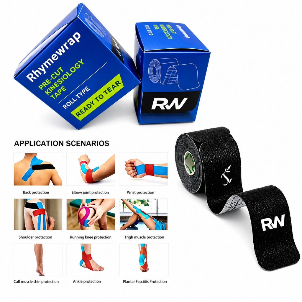 Rhymewrap เทปกล้ามเนื้อแบบแบ่ง 20 แผ่น ฉีกใช้ได้เลย กันน้ำ ยืดหยุ่น ติดแน่น สำหรับกีฬา