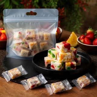 นูกัตคิวบ์ นูกัตผลไม้รวม นุ่มหนึบ เปรี้ยว หวานกำลังดี อร่อย พอดีคำ ชิ้นเล็กทานง่าย🥭🍓🍍🥝