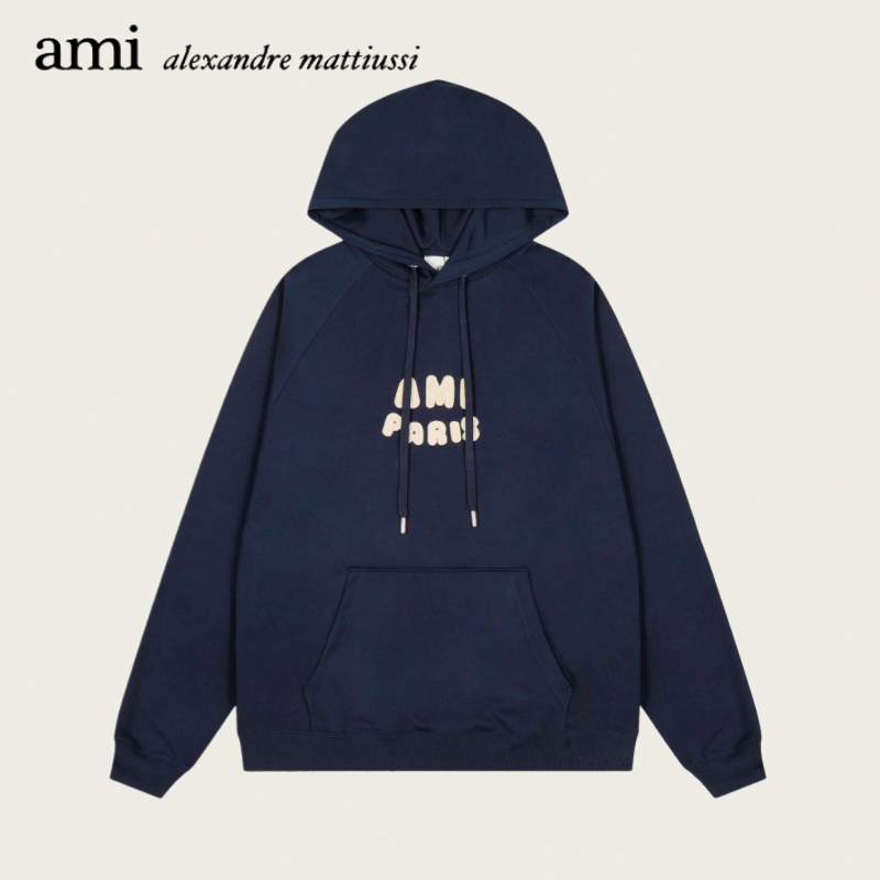 「Ami Paris」Unisex โครเชต์ตัวอักษรหมวกกันน็อกถักโลโก้ด้านบน[โปรโมชัน]