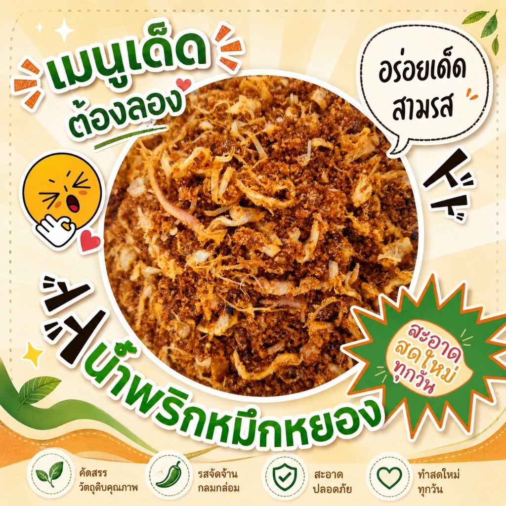 น้ำพริกหมึกหยองสามรส
