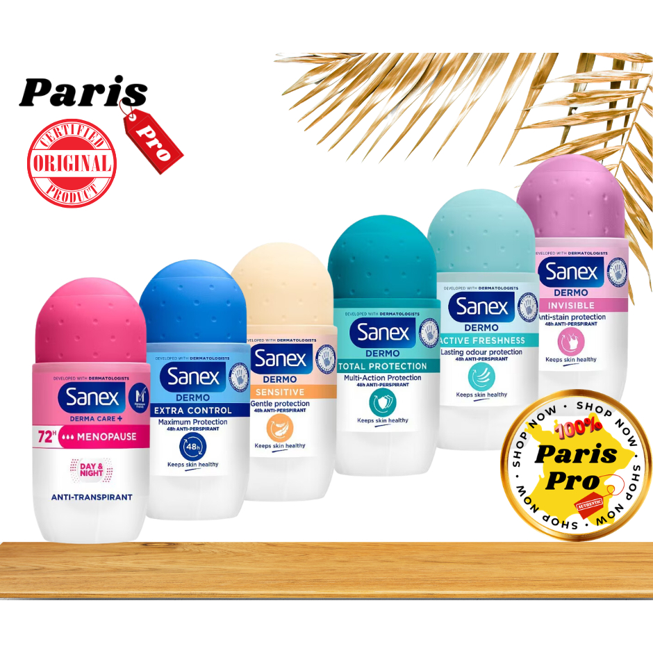 Sanex Roll On Antiperspirant 50 ml โรลออนระงับกลิ่นกาย กลิ่นตัว รักแร้ กลิ่นเหงื่อ จากอังกฤษ