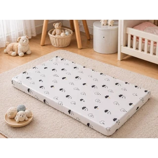 Palm&Pond ผลิตในไทย พร้อมส่ง ที่นอนฟองน้ำ ที่นอนเด็ก ที่นอน เนื้อแน่น 100% Cotton ถอดปลอกได้ มีผ้าขาวหุ้ม หนา 3