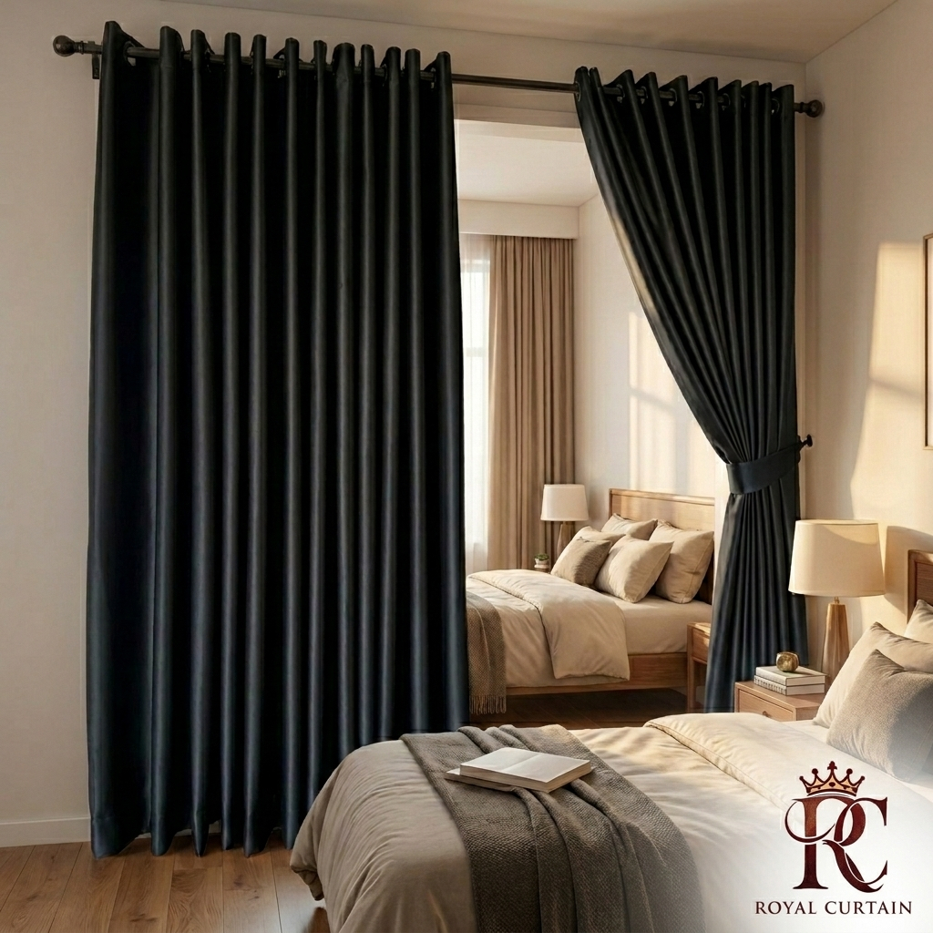 ผ้าม่านสีดำ กันแสงสำ100% ทำให้ห้องเย็นขึ้นทันที