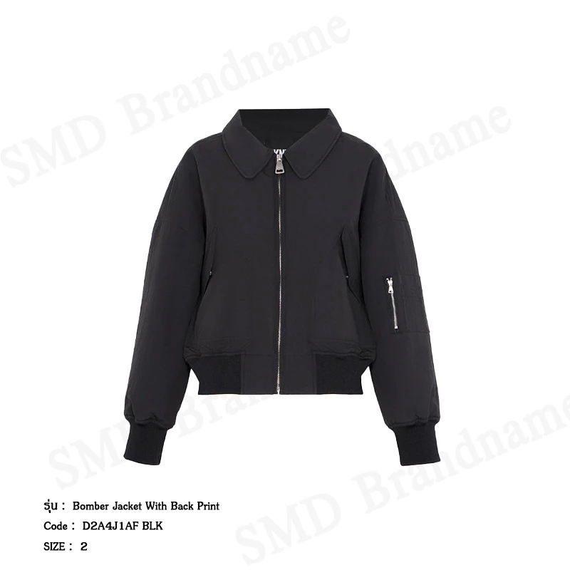 DKNY เสื้อแจ็คเก็ตแขนยาวผู้หญิง รุ่น Bomber Jacket With Back Print Code: D2A4J1AF BLK