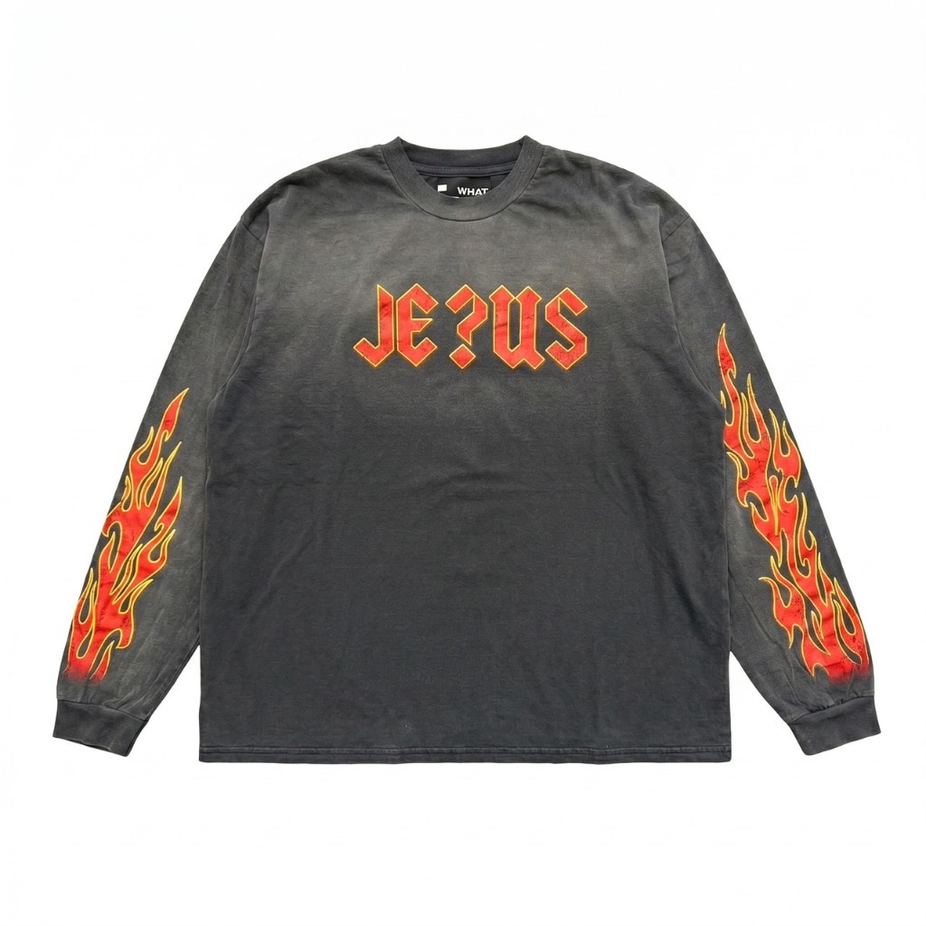 whatdoubts | JE?US faded long sleeve tee  | boxy