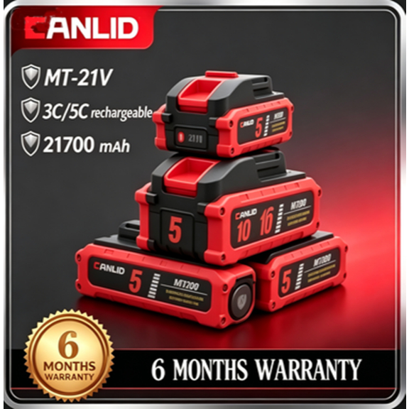 จัดส่งฟรีเลย CANLIDI MT-21V 21700 แบตเตอรี่ลิเธียม 5/10/15เซลล์ ความจุสูง รองรับ  JIAPUช้งานนานเกิน 
