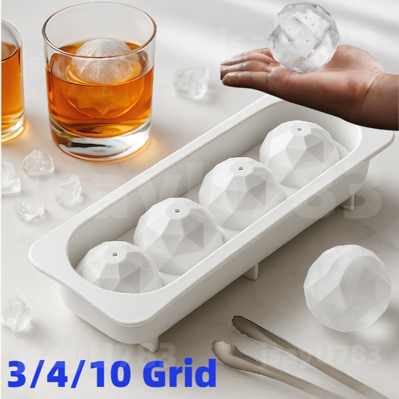 🏠jsayu ชุดทำ Ice Ball รูปทรงคริสตัล ที่ทำน้ำแข็งแบบก้อนกลม แม่พิมพ์บอลน้ำแข็งกลม ลูกใหญ่ คุณภาพดี ทำจากวัสดุเกรดอาหาร