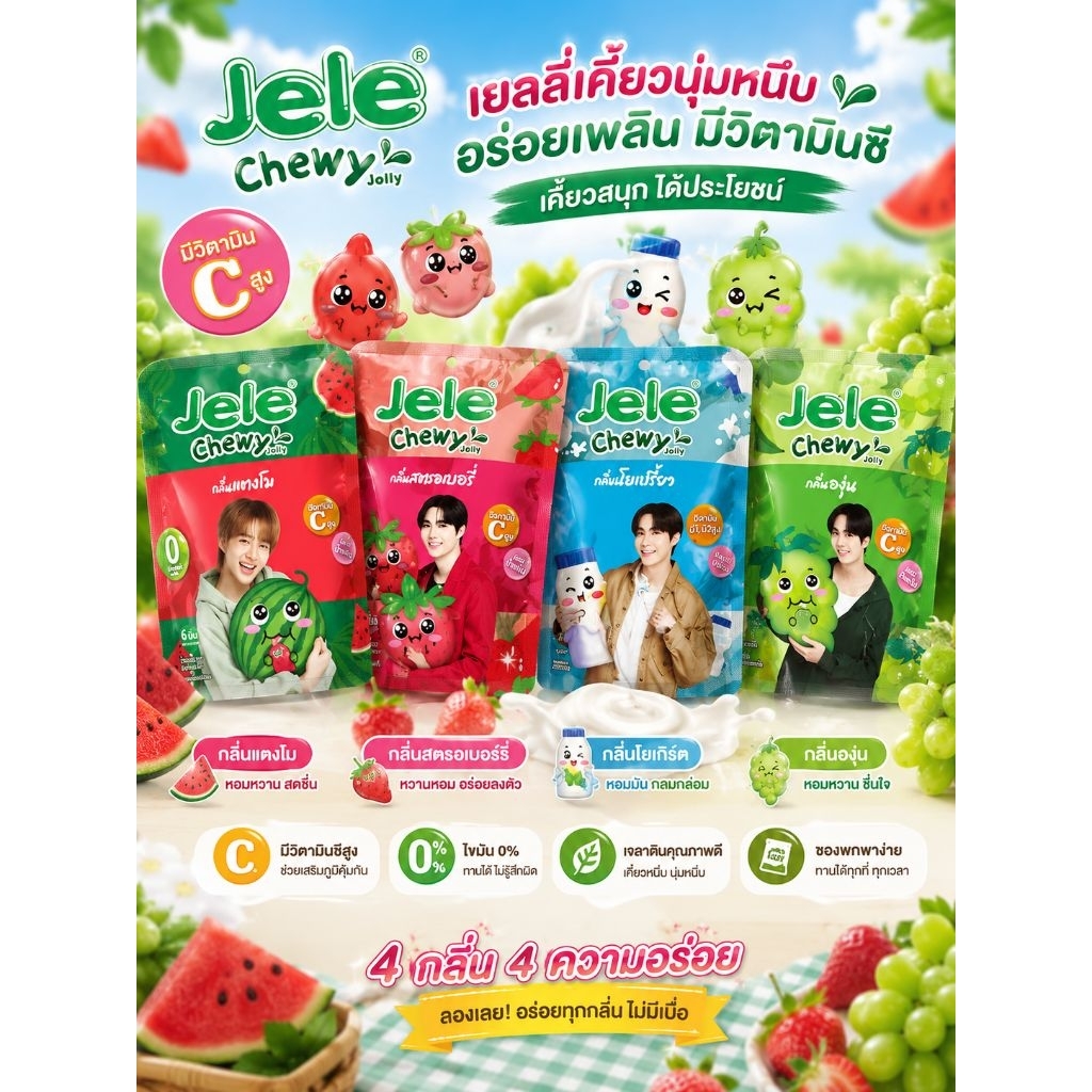 🍬 Jele Chewy Jelly 108g เคี้ยวหนึบ อร่อยเพลิน 💖