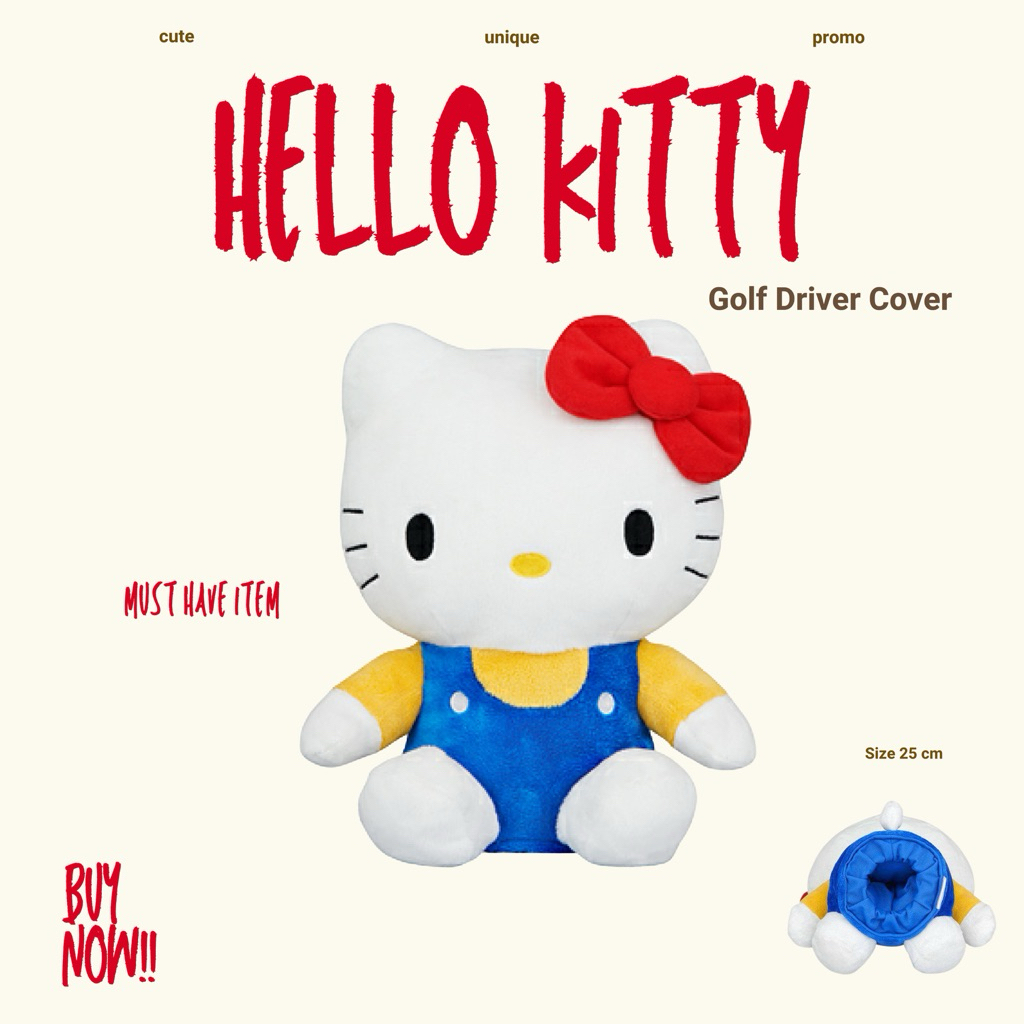 ( พร้อมส่ง ) Hello Kitty คิตตี้ ตุ๊กตาสวมไม้กอล์ฟ Golf Driver Utility Head Cover