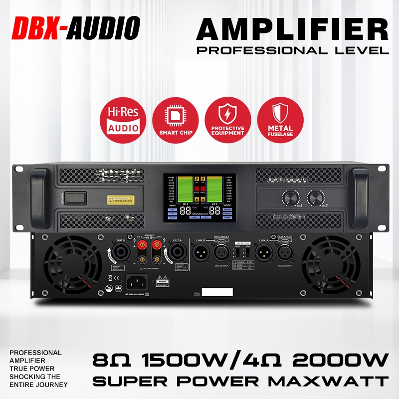 DBX-AUDIO ED เพาเวอร์แอมป์ เพาเวอร์แอมป์ดิจิตอลระดับมืออาชีพกำลังสูงแบบสองช่องสัญญาณในครัวเรือนหลังข