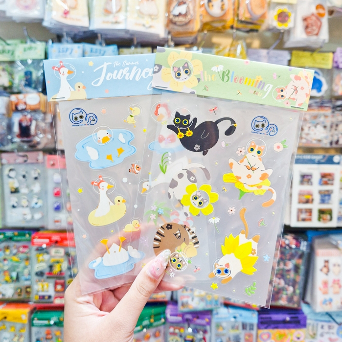☀️มีลายใหม่ด้วยนะ!☀️Sticker สติกเกอร์รวมลายน้องแมวและน้องเป็ด สีคมชัด น่ารักเกินต้าน!🐈🦆[Twenty.two.april]