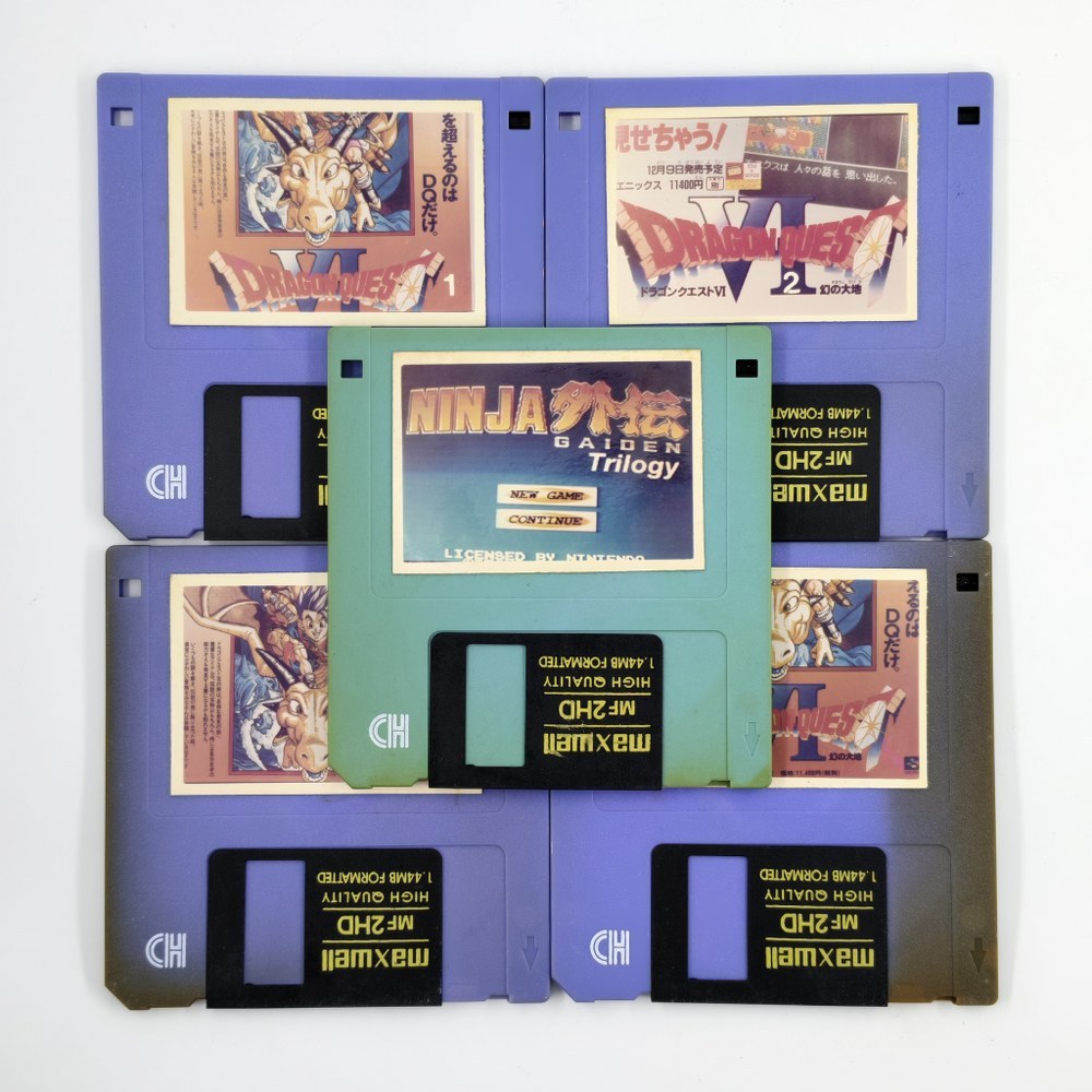 SFC DISKETTE GAMES DRAGON QUEST VI & NINJA GAIDEN TRILOGY