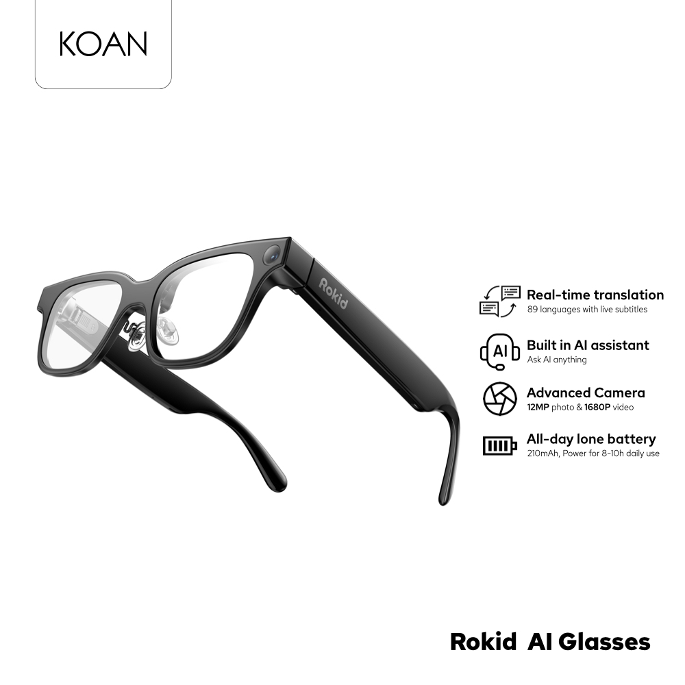 Rokid แว่นตา AI Glasses น้ำหนักบา ถ่ายภาพได้ ผู้ช่วย AI อัจฉริยะ พร้อมฟังก์ชั่นแปลภาษาแบบ Real-time