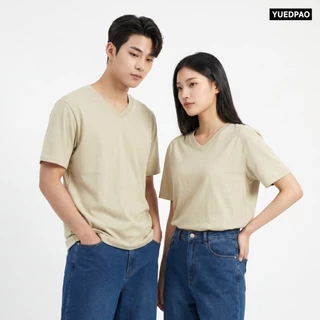 Yuedpao Ultrasoft Non-Iron (Unisex) - V Neck เสื้อยืดคอวี สีพื้น ผ้านุ่ม ใส่สบาย ไม่ต้องรีด เสื้อยืดเปล่า Set Earth Tone