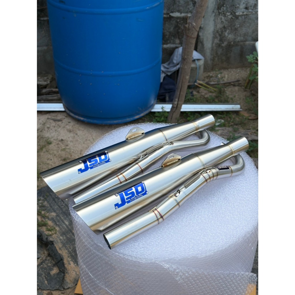 ท่อJSD เลสทั้งใบ125 คอท่อสำหรับใส่ 110i LED 2021-2026 (ป้ายไดร์สี) 2v 4v