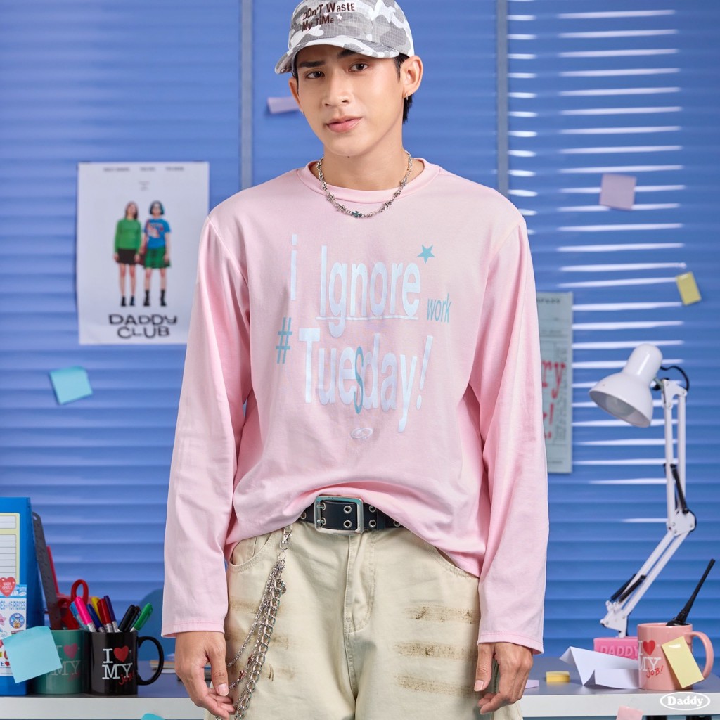 DADDYCLUB | I Ignore Tuesday Long Sleeve T-shirt เสื้อยืด แขนยาว สุดเท่