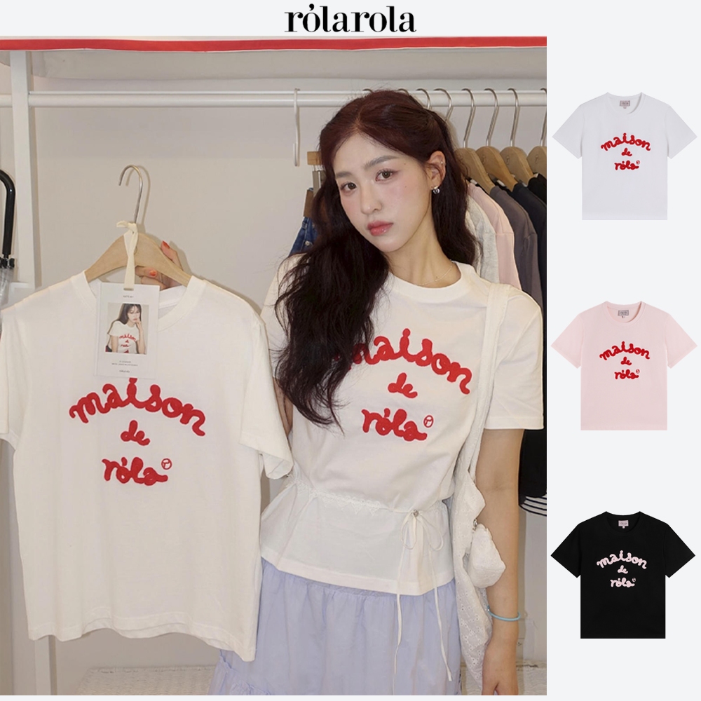 พร้อมส่ง / เสื้อยืด ❤️💯❤️ Rolarola - Maison De Rola Embroidery T-shirt ส่งสินค้าทุกวัน ส่งเร็ว