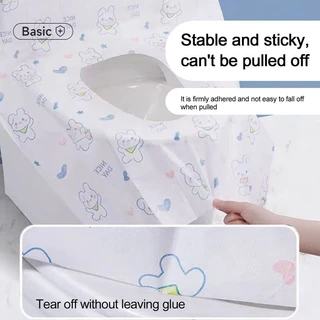 10PCS แผ่นรองนั่งชักโครก Disposable Toilet Seat แบบพกพา กระดาษรองนั่ง วางบนฝารองนั่งชักโครกในห้องน้ำ