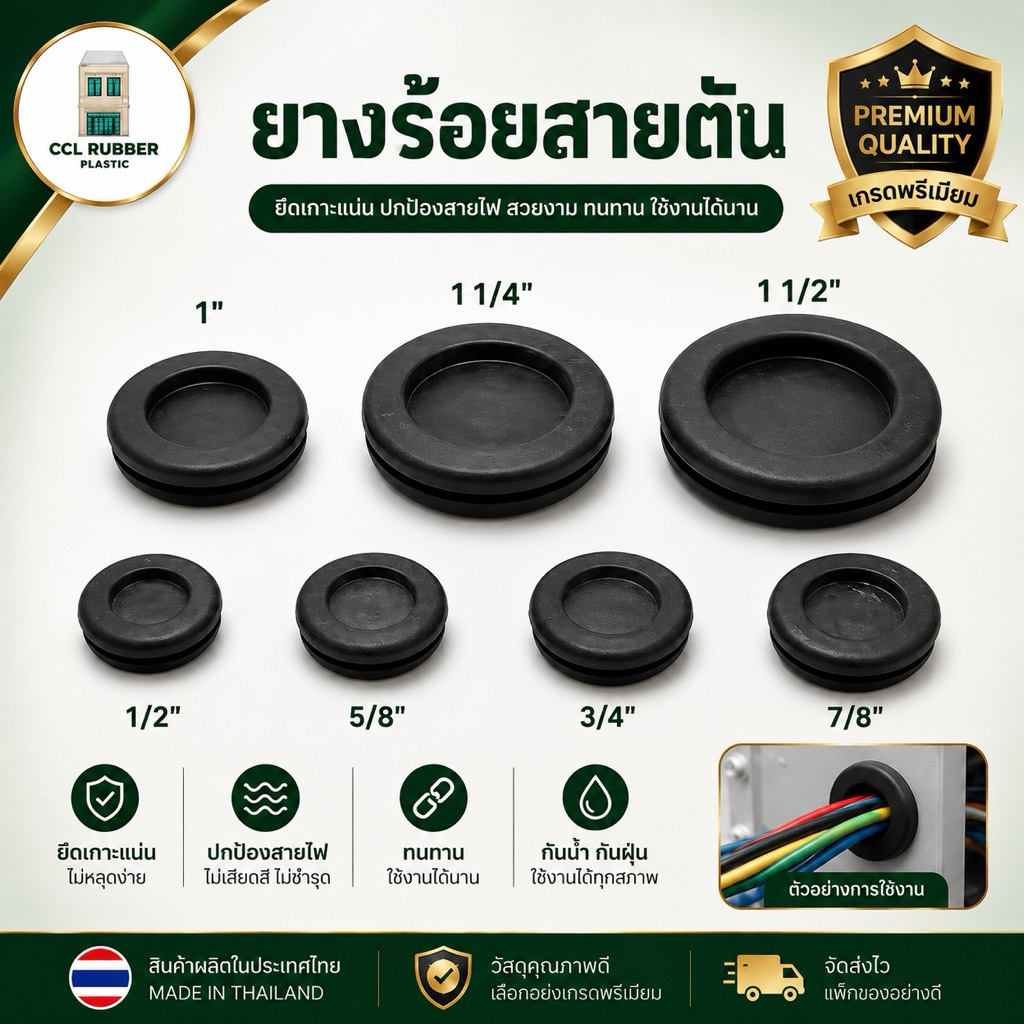 ยางร้อยสายตัน ยางกันบาด หลายขนาด
