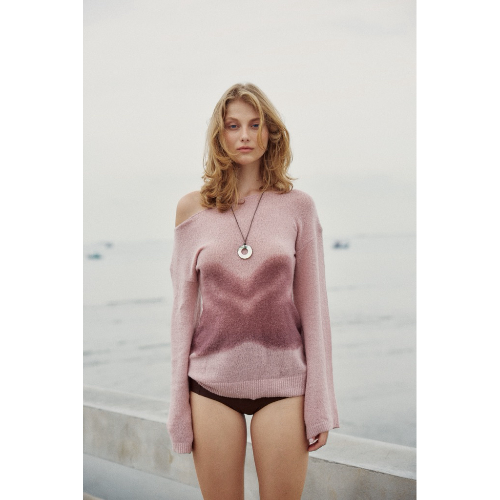 Lily Flower & Swan Knitted Sweater เสื้อไหมพรม