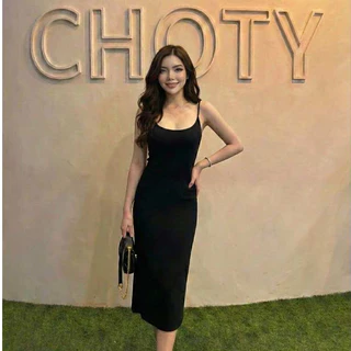 CHOTY สายเดี่ยวเว้าเดรส (ยาว) ไซส์ S-Mหุ่นกระชับ }เดรสสายเดี่ยว เดรสยาว เดรสสายเดี่ยวสวยๆ เดรสสายเดี่ยวโชว์หลัง ARLL.A
