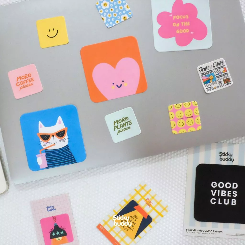 ที่เช็ดหน้าจอแบบติดได้ StickyBuddy ใช้ซ้ำได้ สำหรับมือถือ โน๊ตบุ๊ค เลนส์ thumbnail 6