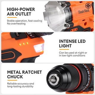 TASKTOOL TISI มาตรฐาน 80NM เครื่องมือช่าง ไขควงไฟฟ้า ไขควงไร้สาย ไขควงไฟฟ้าไร้สาย สว่านไฟฟ้า 16.8V อเนกประสงค์