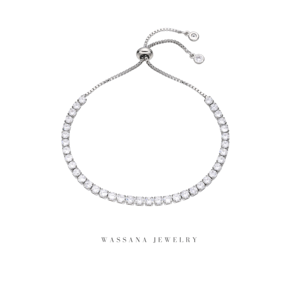 wassana.jewelry สร้อยข้อมือรูดฟรีไซส์รุ่น Tennis10ตัง