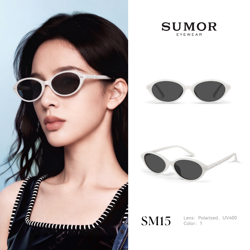SUMOR : (SM15)  Polarized  แว่นกันแดด แว่นตากันแดดแฟชั่น แว่นกันแดดมุกสำหรับผู้หญิง | Sunglasses รูปที่ 9