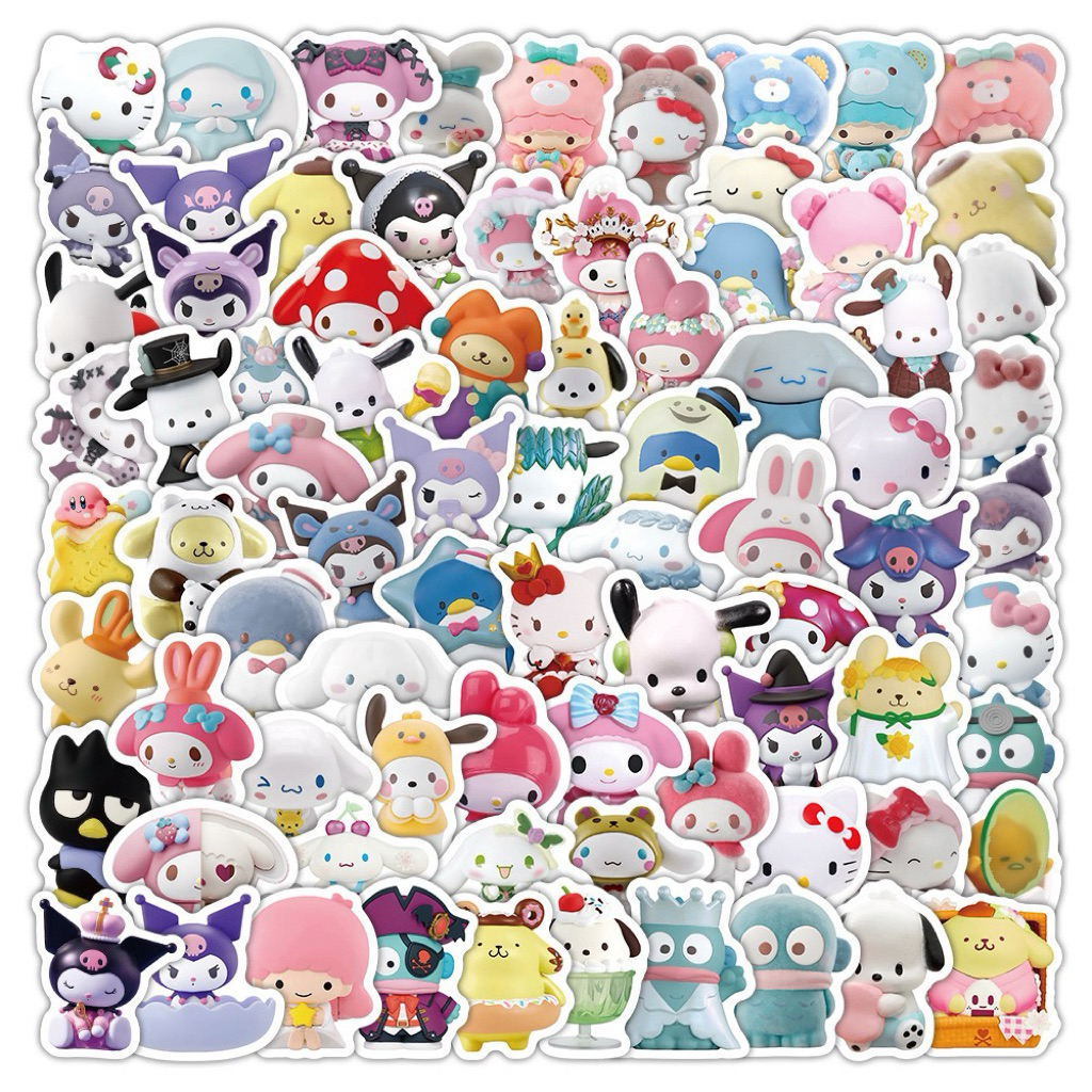 💥จัดส่งไว💥(366)สติกเกอร์ตกแต่งลายการ์ตูนซานริโอ้ 104 ชิ้น